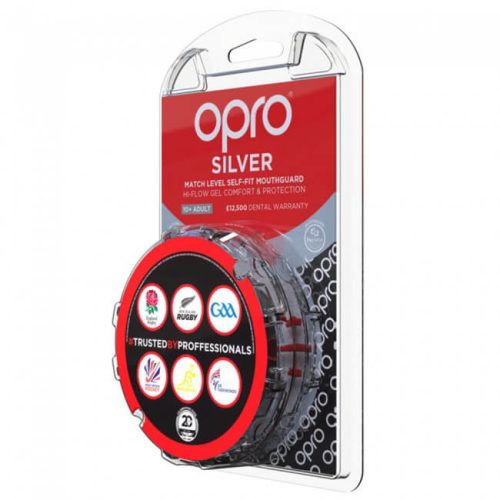 OPRO Gebitsbeschermer Silver Zwart/Rood