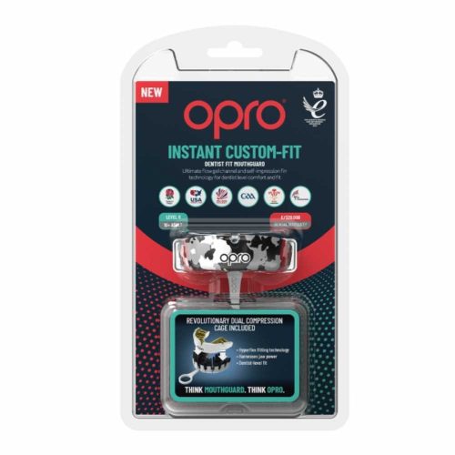 Opro Gebitsbeschermer Instant Custom Fit Camo Zwart/Wit/Zilver