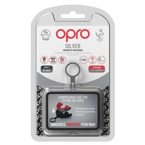 OPRO Gebitsbeschermer Silver V2 Zwart/Rood